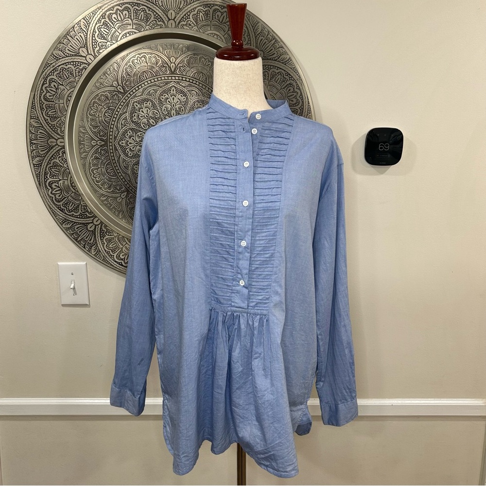Athe Blue Long Sleeve Top Size 38
